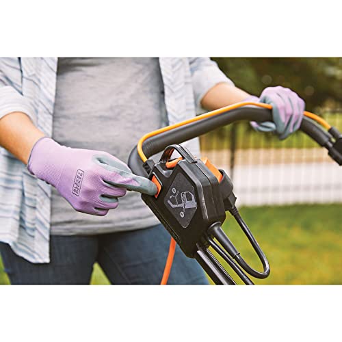 BLACK+DECKER Electric Push Lawn Mower, Corded, 13 Amp, 20-Inch Cutting Deck, 6 Setting Height Adjustment, Compact Storage, Collection Bag (BEMW213)