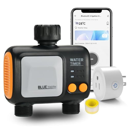 Smart WiFi Water Timer for Garden Hose, 2 Zone Sprinkler Timer - style: 2 Outlets