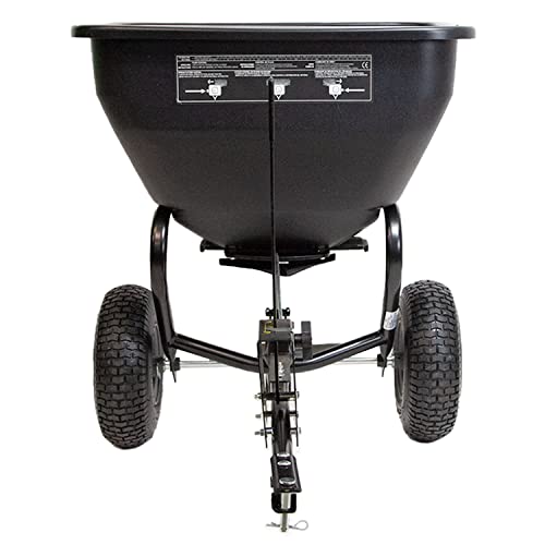 Brinly BS36BH-A Tow Behind Broadcast Spreader with Universal Hitch, 175 lb.+ -Flat Black - color: Flat Black