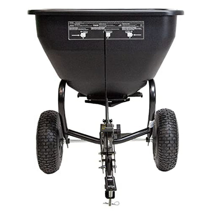 Brinly BS36BH-A Tow Behind Broadcast Spreader with Universal Hitch, 175 lb.+ -Flat Black - color: Flat Black