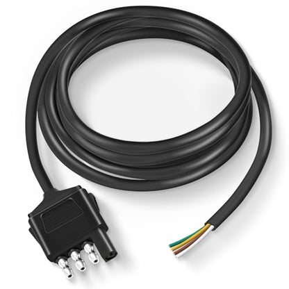 Nilight 4 Way Trailer Connector Wire 5 Feet - color: Male End Jacket Wiring Harness 5FT