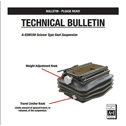 Seat Suspension w/Rails FF - Fits A-SSM100, A-SSM100-A