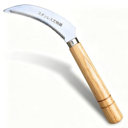 Grass Sickle Hoe Gardening Handheld Tool Weeding Tools for Garden (Brown) - color: Brown
