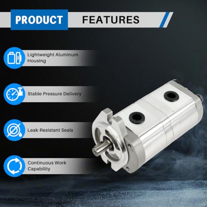 Hydraulic Double Gear Pump 15.87mm HGP-33A-F6-6R - size: 15.87MM