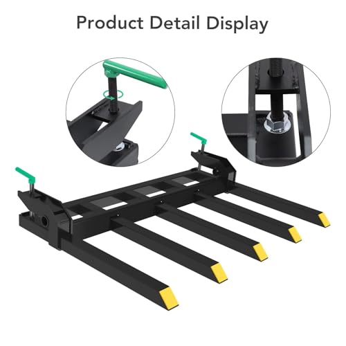 Heavy Duty Clamp-on Debris Forks for 48" Bucket, 2500 Lbs Capacity