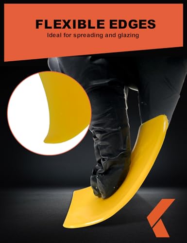 KREFINISH Body Filler Spreaders (Pack of 100) - 6" Yellow Reusable Plastic Spreader for Automotive Fillers, Putties, Glazes, Caulks and Paint - size: 6inch