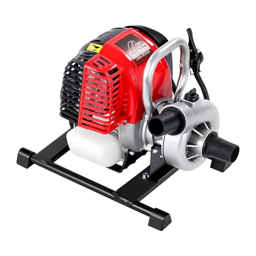 Clean Water Pump, 1.5" Gas Powered Water Transfer Pump with 4-Stroke Engine, Portable Irrigation Pump, 15m³/H High Flow, 91.8 ft Max Lift, 22.9 ft Suction for Garden,Farm,Pond & Lawn Watering