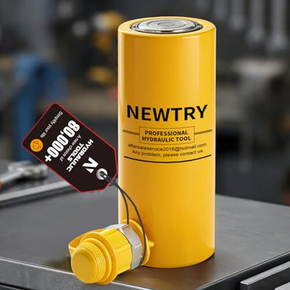 NEWTRY 10T Long Hydraulic Ram Jack, 4" Stroke Porta Power Auto Retract - size: 10T
