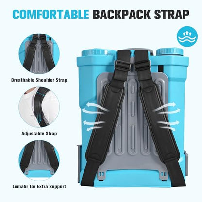 ONEVAN Battery Powered Backpack Sprayer 5.3 Gallon with 2X3.0A Batteries
