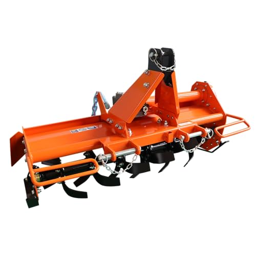 Gecheer 49" Rotary Tiller Attachment for Cat 1 Tractors with Replaceable L-Shaped Tines