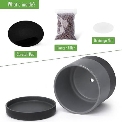 D'vine Dev 10 Inch Ceramic Planter Pot, Slate, 94-O-E-5 - color: Slate, size: Large