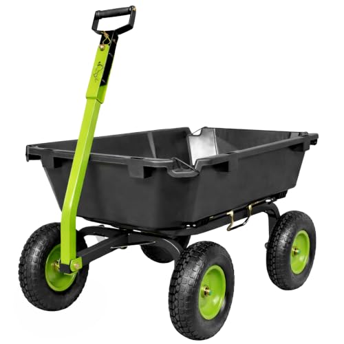 Yard Tuff Poly Dual Side Dump Wagon, Tow Behind, 7 Cu Ft, 1000 Lb Capacity