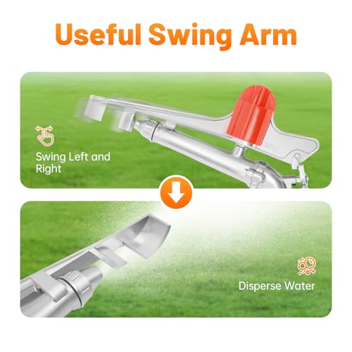 Agricultural Irrigation Spray Gun, 1.5" Adjustable 360° Rotation Metal Lawn Sprinkler, 80M Large Area Spraying System for Farms Orchards Tea Gardens Plant Irrigation - size: D