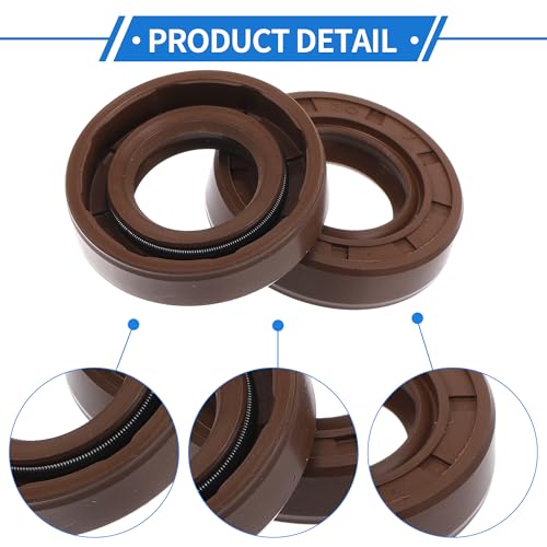 Universal Oil Seal TC Double Lip W Steel Spring Seal Ring Rotary Shaft Seal 16x30x7mm High Pressure FKM Rubber Brown 2 Pcs - size: 16x30x7mm