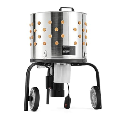 Chicken Plucker Machine, 20 inch Drum Stainless Steel Poultry Plucker - color: Black