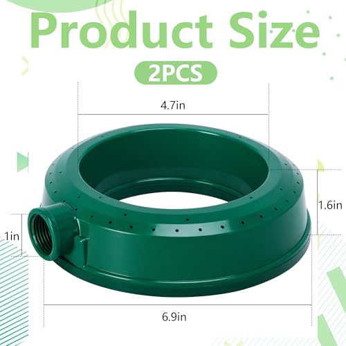 Adnee 2 Pcs Ring Water Sprinkler, Plastic Lawn Ring Base Sprinkler, Round Garden Sprinklers for Outdoor Lawn Yard Patio Irrigation - color: 2 Pcs