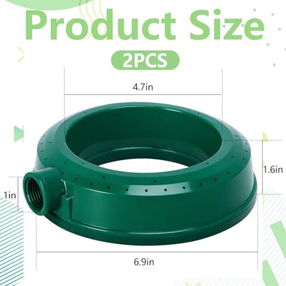 Adnee 2 Pcs Ring Water Sprinkler, Plastic Lawn Ring Base Sprinkler, Round Garden Sprinklers for Outdoor Lawn Yard Patio Irrigation - color: 2 Pcs