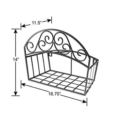 Liberty Garden Products 241 Decorative Black Garden Hose Butler with Shelf, Holds 125-Feet 14 x 6.7 x 11.5