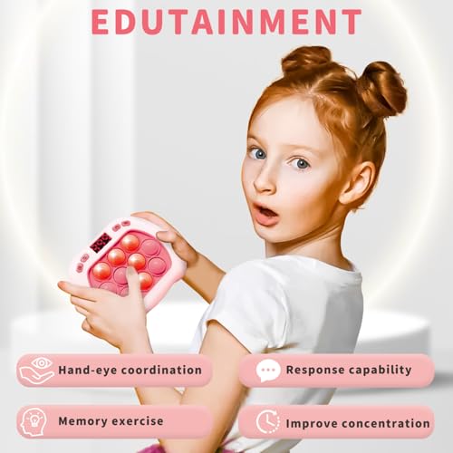 Intoypad Quick Push Pop Game Light Up Fidget Toy for Kids Pink - style: Pink
