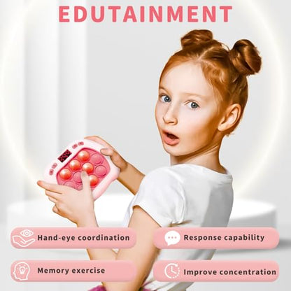 Intoypad Quick Push Pop Game Light Up Fidget Toy for Kids Pink - style: Pink