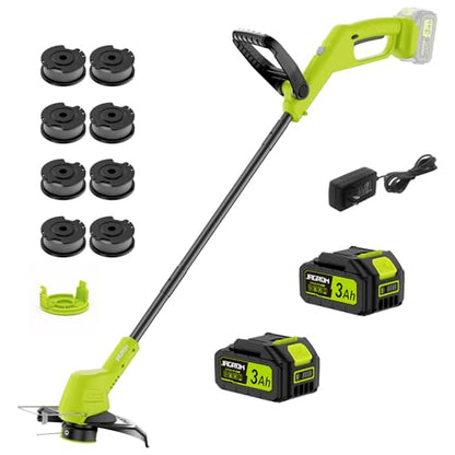 21V String Trimmer Cordless with 2 3.0Ah Battery, 2 in 1 Trimmer Edger Lawn