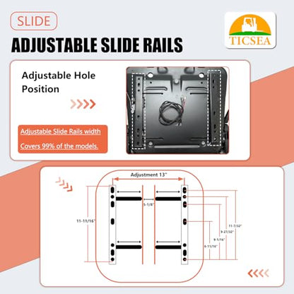 Universal Forklift Seat, Fold Down Tractor with Armrest, Retractable Safety Belt and Micro Switch for Excavator, Skid Loader, Backhoe, Dozer, Telehandler