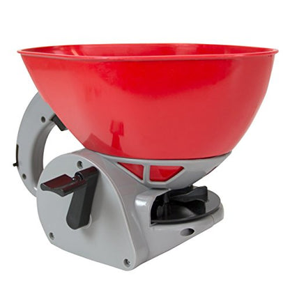 Chapin International 8706A 1.6-Liter Hand Crank Turf Spreader, Poly Scoop with Thumb Control, 1-pack, Red