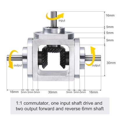 uxcell Gear Box 90 Degree Right Angle Bevel Gearbox 1:1 Reversing