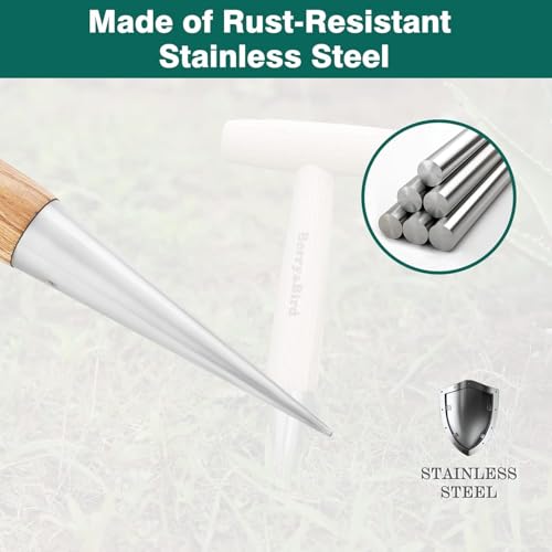 Hand Dibber, Stainless Steel Seed Planter Tool Bulb Planter Tool - size: 4.8''