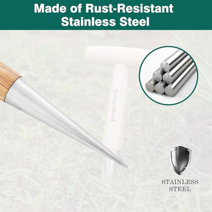 Hand Dibber, Stainless Steel Seed Planter Tool Bulb Planter Tool - size: 4.8''