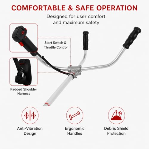 38.3CC 4-Stroke Gas Powered 2 in 1 Brush Cutter with Marine Propeller