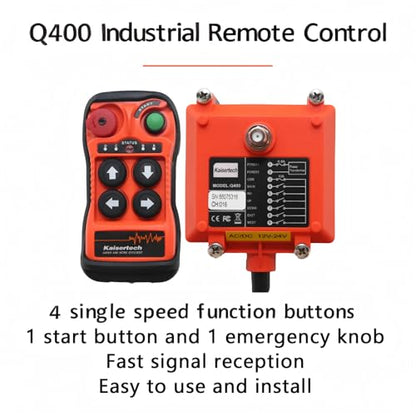 Q400 Industrial Wireless Remote Control 4 Buttons for Hoist & Crane - style: Q400 ACDC12-24V 1T1R