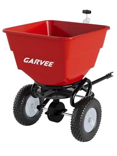 GarveeLife Tow Behind Broadcast Spreader, 130 Lbs Capacity Salt Spreader