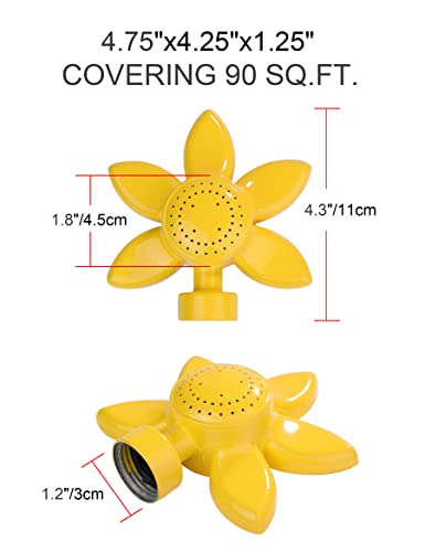 Garden Sprinkler 360 Degree Metal Sunflower for Small Yard Lawn