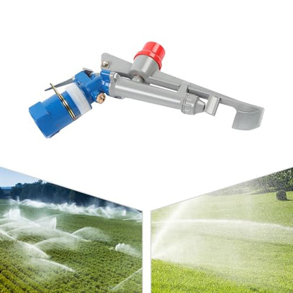 Garden Hose Nozzle Heavy Duty Brass Metal Sprayer Nozzle, 36-360° Adjustable Angle Irrigation Sprinkler Head, Limiting Circlip Controls Swing Range for Car Washing, Outdoor Gardening & Greening
