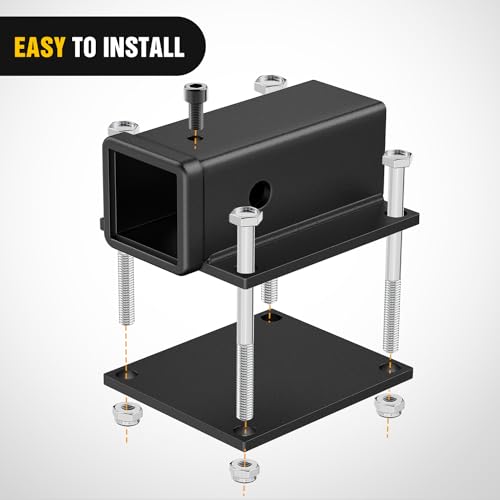 Nilight RV Bumper Hitch Receiver Fits for 4-4.5 inches Beams 2 inch Receiver 200 LBS Capacity Bolt-On Heavy Duty Steel for Camper Bike Racks Cargo Carriers - color: RV Bumper Hitch Receiver