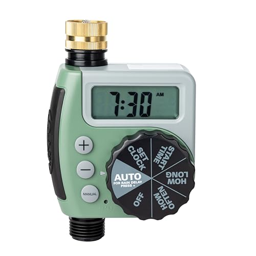 Orbit One Outlet Single-Dial Hose Faucet Timer - Easy Programmable - For Garden Watering System - LCD Hose Timer with Adjustable Watering Schedule - 62056 - size: Single