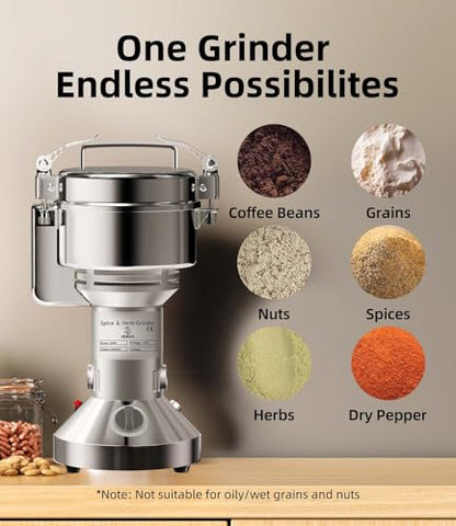 Electric Grain Mill 300g Flour Mill Home for Wheat Corn Rice Spices Herbs - size: 300g