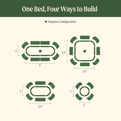 Vego garden 26" Extra Tall Raised Garden Bed Kits, 4 in 1 Modular Raised Planter Box for Vegetables Flowers Fruits Oval Metal Raised Garden Olive Green - color: Olive Green, size: 4 in 1
