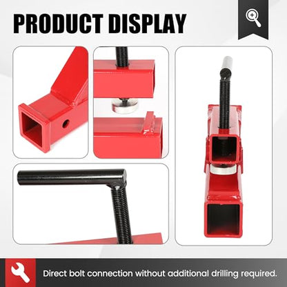 ECOTRIC Clamp-On Trailer Hitch with 2" Receiver Adapter for Tractor Buckets
