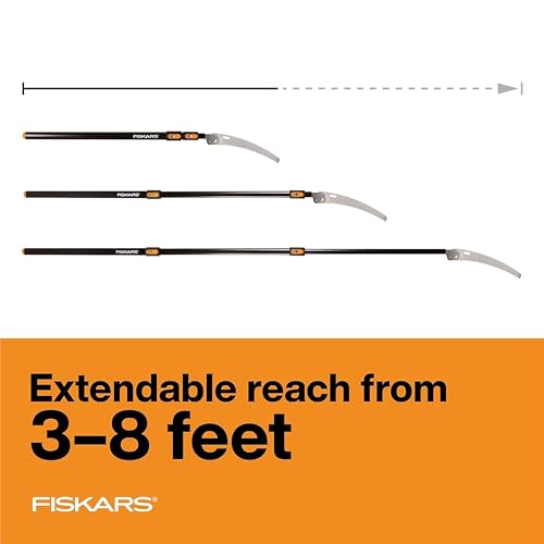 Fiskars 3-8 Ft Extendable Manual Pole Saw with 12" Hand Saw Blade - style: 3-8 ft Standard Saw