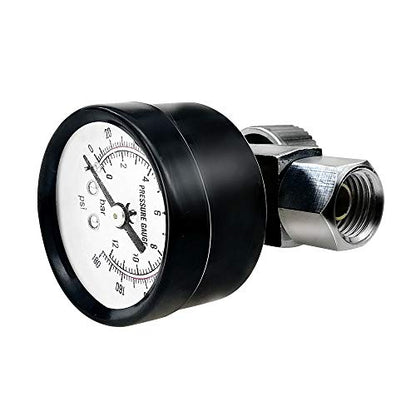 Beduan Flow Control Valve, 1/4" NPS Water Pressure Reducer Adjustable Control Valve with Gauge
