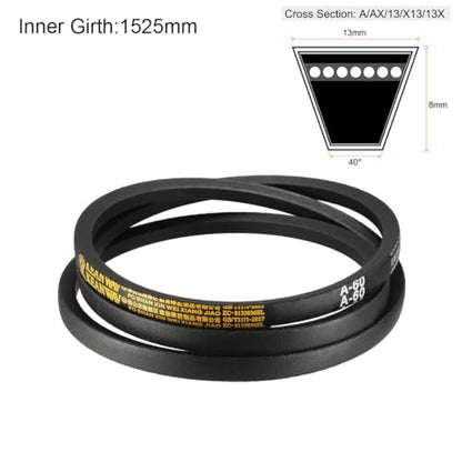 uxcell A60 Drive V-Belts 60" Inner Length 13mm Width 8mm Thick JIS Standard A-Section Rubber Drive Transmission Belt - size: 60"