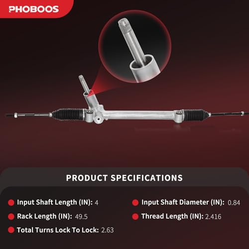 PHOBOOS Manual Steering Rack and Pinion Assembly Compatible with Buick Encore 2013-2022, Encore GX 2020-2023 & Chevrolet Trax 2013-2022, New Unit, Leak Resistance, Direct Fit, Ref. 1G1014 - size: 1G-1014