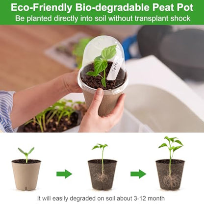 36 Set 3.15 Inch Peat Pots Plant Starters for Seedling with Humidity Dome