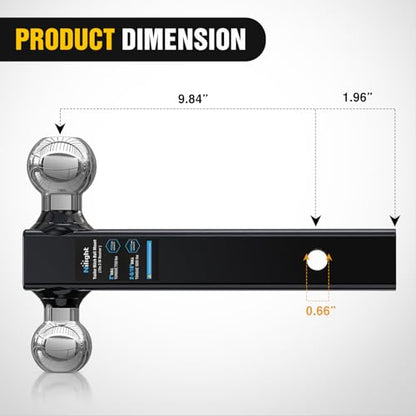 Nilight Trailer Hitch Ball Mount 2" & 2-5/16" Balls Fits 2" Receiver - color: 2" hitch 2 ball