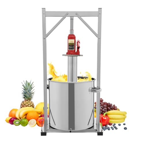 36L Fruit Wine Press - Nature Juice Making Hydraulic Fruit Press for Apple/Carrot/Orange/Berry/Vegetables, Cheese&Tincture&Herbal Press - style: 36L+Hydraulic Jack