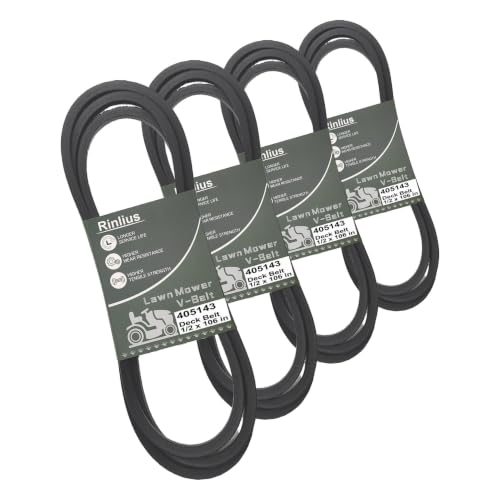 Mower Deck Belt 405143 for Craftsman Husqvarna Poulan AYP 532405143 584453101 532 40 51-43 46 inch Deck Lawn Mowers(1/2" x 106") (Pack of 4) - size: 532405143 (Pack of 4)