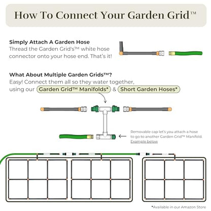 Garden Grid 3x3 | Raised Bed Watering System | Pre-Assembled, Full-Coverage - size: 3x3, style: Standard