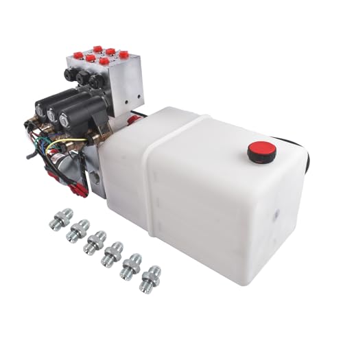 6 Quart 6 Way Hydraulic Pump for Dump Trailer Car Lifting